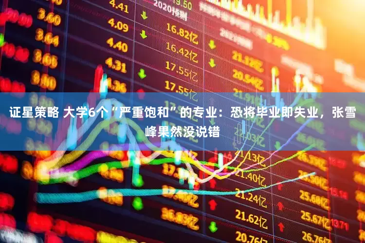 证星策略 大学6个“严重饱和”的专业：恐将毕业即失业，张雪峰果然没说错