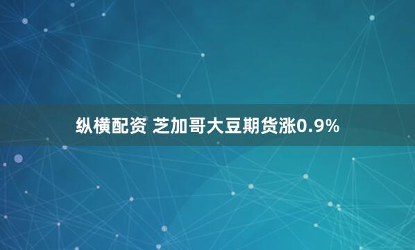 纵横配资 芝加哥大豆期货涨0.9%